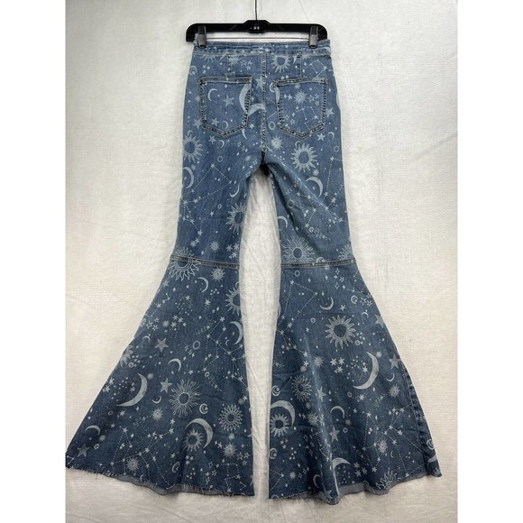 Free People Just Float On Printed Flare High Rise Jeans - Picture 5 of 9